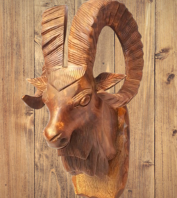 Wooden hanging markhoor