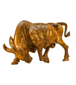 Hand Carved Fighter Bull