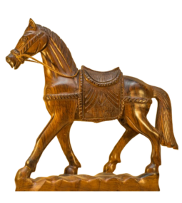 Wooden Stallion Sculpture