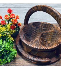 Wooden foldable basket
