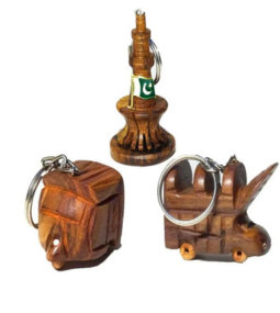 Wooden Monuments Keychains Set of 3