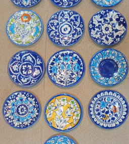 Blue Pottery Wall Hanging Plate ( Set of 5 Plates) - Image 5