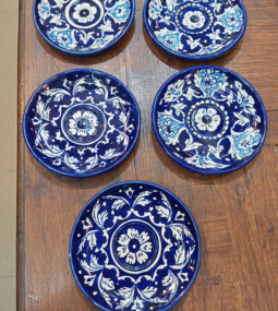Blue Pottery Wall Hanging Plate ( Set of 5 Plates) - Image 3