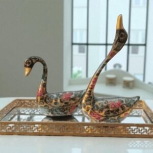 Handcrafted Brass Swan Pair (Set of 2)
