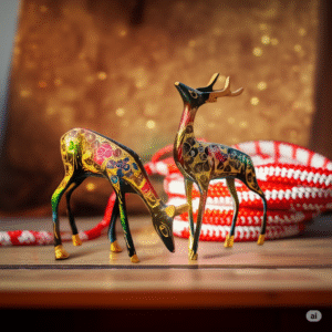 Handcrafted Brass Deer Pair (Set of 2)