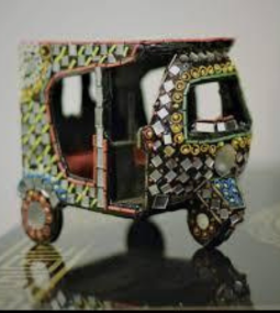 Beautiful Traditional Art Work Rickshaw – Mirror & Bead Craft (Large)