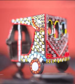 Beautiful Traditional Art Work Rickshaw – Mirror & Bead Craft (Small)