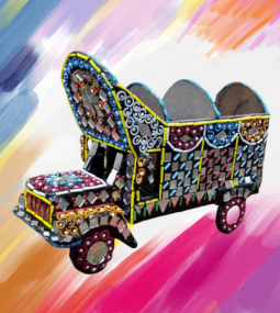 Handcrafted Mirror Work Decorative Truck ( Large) |Traditional Pakistani Art