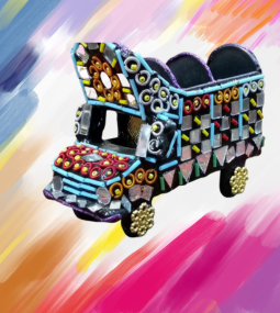 Handcrafted Mirror Work Decorative Truck (Small) | Traditional Pakistani Art Décor