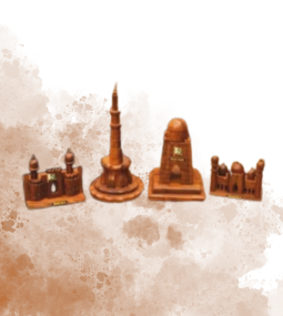 Handcrafted Wooden Monuments Set of 4 – Heritage Collection
